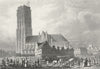 BELGIUM. Cathedral Mechelen Malines. Shury 1840 old antique print picture