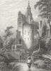 BELGIUM. Brussels gate, Mechelen. MECHELIN. Shury 1840 old antique print