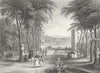BELGIUM. Park in Brussels. Fussell 1840 old antique vintage print picture