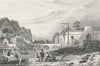 BELGIUM. Namur. Fussell town boats 1840 old antique vintage print picture