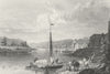 BELGIUM. View Selain. Fussell river boats 1840 old antique print picture