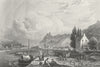 BELGIUM. Choquier. Fussell river boats 1840 old antique vintage print picture