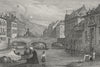 BELGIUM. Namur. Finden  1830 old antique vintage print picture