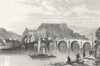 BELGIUM. Huy. Wolff. river Dog 1844 old antique vintage print picture