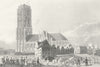 BELGIUM. Cathedral Mechelen. Wolff 1844 old antique vintage print picture