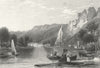 BELGIUM. Dinant. Wolfe. river Meuse Rowing boats 1844 old antique print