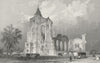 LINCS. Crowland Abbey, Lincolnshire. Allom 1836 old antique print picture