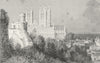 LINCS. Lincoln Castle. Allom 1836 old antique vintage print picture