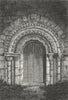 NORFOLK. Door, Thwaite Church 1812 old antique vintage print picture