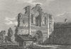 NORFOLK. Remains, Castle acre Priory 1812 old antique vintage print picture