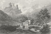 GERMANY. Valley Engeholle ruins, Schonberg. Fussell 1840 old antique print