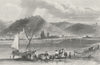 GERMANY. Linz. Shepherd river boats 1840 old antique vintage print picture