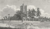 HERTFORDSHIRE. Broxbourne. Church. Hughson 1807 old antique print picture