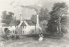 HERTFORDSHIRE. Birthplace Cowper, Poet, Berkhampstead  c1840 old antique print