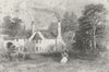 HERTFORDSHIRE. Birthplace Cowper, Poet, Berkhampstead  c1840 old antique print