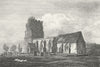 HERTFORDSHIRE. South Mimms Church, Middlesex 1815 old antique print picture
