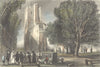 HERTS. St Michael's Church, St Albans. Marshall 1850 old antique print picture