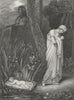 BIBLE. Moses concealed c1830 old antique vintage print picture