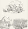 KAMTCHATKA. Mail; Balagan summer hut; Yurst Winter c1849 old antique print