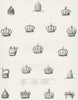CROWNS. Pope; Spain; Portugal; Denmark; Russia; Venice;  c1849 old print