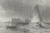 BUILDINGS. Burj-Er-Roos, tower of skulls c1840 old antique print picture