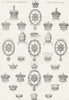 PEERS. Heraldry III Crowns, orders, coronets c1849 old antique print picture