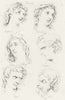 RAPTURE. Admiration; Sad; Compassion; Envy; Scorn c1830 old antique print