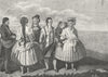 PORTRAITS. Singular dresses conception S America c1770 old antique print