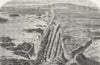 AFRICA. (Victoria falls, river Zambesi, bird's-eye) c1880 old antique print