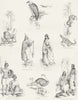 ETHIOPIA. Priest; Adaiel Shoho Warrior; Tibbus Lady c1849 old antique print