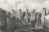 ITALY. A private house, Pompeii, Italy c1840 old antique vintage print picture
