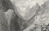 BUILDINGS. Ruins, Fort Mirabouc(Val Pelice) c1838 old antique print picture