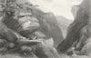 MILITARIA. Barricade Pra-del-Tor(towards Angrogne) c1838 old antique print