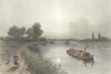 LINCS. River Trent. Milner Canal boat 1860 old antique vintage print picture