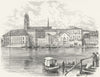 ZURICH  1860 old antique vintage print picture