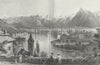 SWITZERLAND. Thun, Cemetery. Swiss-Bartlett 1845 old antique print picture