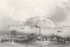 SERBIA. Petrovaradin. Bartlett boats Barrels bridge 1840 old antique print