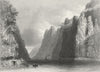 CAZANE. Iron gorge pass Roman roads 1840 old antique vintage print picture