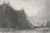 SYRIA. Fortified Cliffs Alaya, Caramania. Ship boat 1840 old antique print