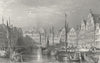 BELGIUM. Ghent. Wright boats 1860 old antique vintage print picture