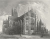 LINCS. Lincoln cathedral, view 1836 old antique vintage print picture
