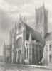 LINCOLN. cathedral south Transept & Central Tower 1836 old antique print