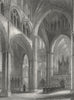 LINCOLN. cathedral nave, looking N Transept 1836 old antique print picture