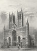 LINCS. Lincoln cathedral 1836 old antique vintage print picture
