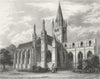 OXON. Oxford cathedral NW view 1836 old antique vintage print picture