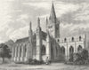 OXON. Oxford cathedral NW view 1860 old antique vintage print picture