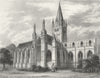 OXON. Oxford cathedral NW view 1836 old antique vintage print picture