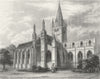 OXON. Oxford cathedral NW view 1851 old antique vintage print picture