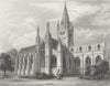 OXON. Oxford cathedral NW view 1836 old antique vintage print picture
