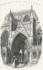 LINCS. Lincoln cathedral south entry 1836 old antique vintage print picture